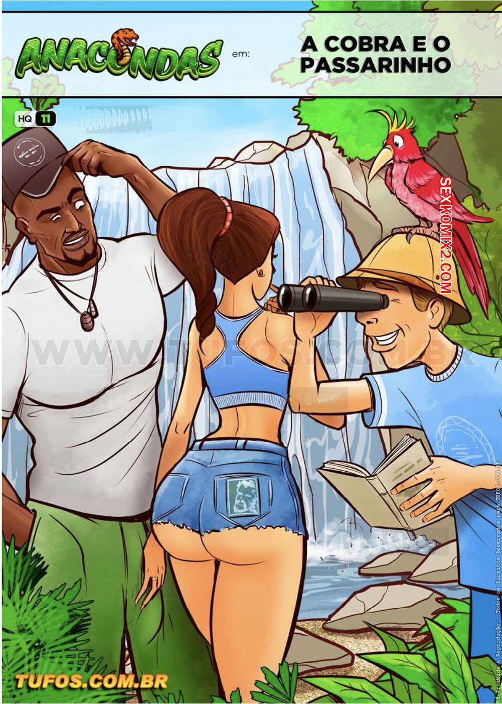 Porno comic Anacondas. Parte 11. A cobra e o passerinho. WC TF