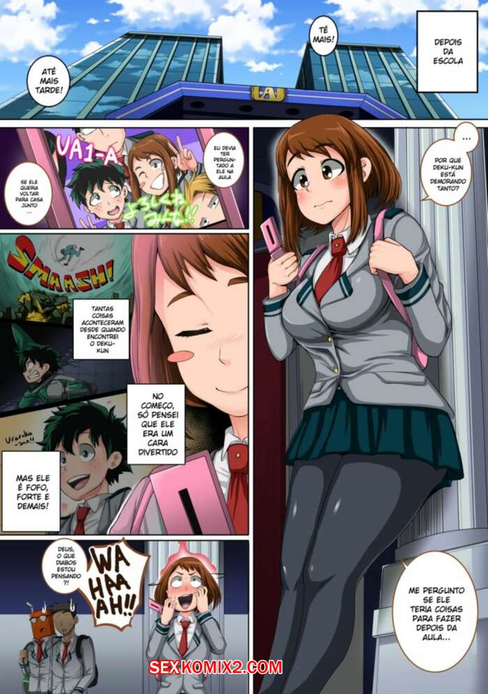 ✅️ Porno comic Boku no Harem Academia 3 Uraraka viciada em sexo  