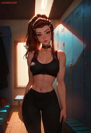 Porno comic Brigitte in the Locker Room. LowFireStudios