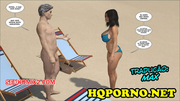 Porno comic Esposa safada na praia de nudismo