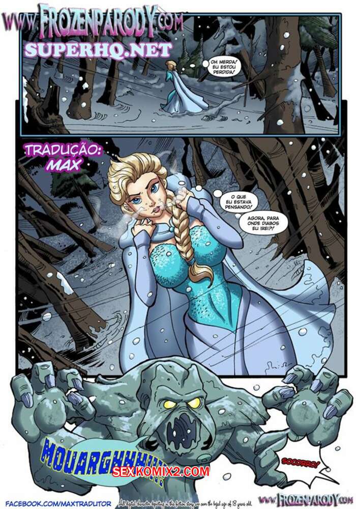 Porno comic Frozen Parody. Trepando com estranho