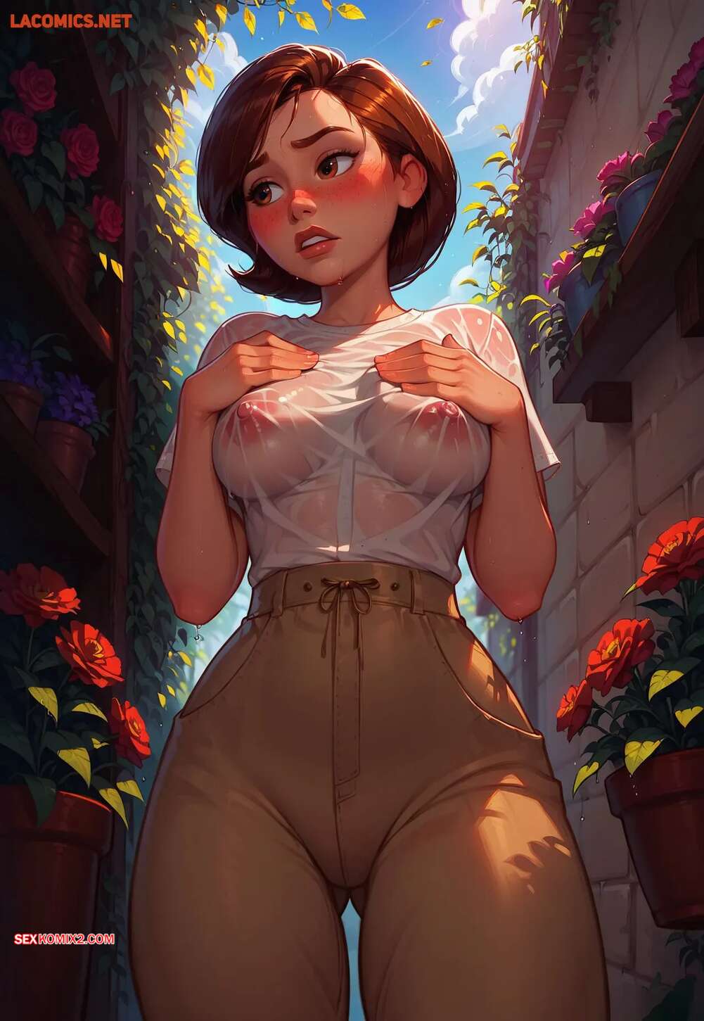 Porno comic Helen Watering in the Greenhouse. LowFireStudios