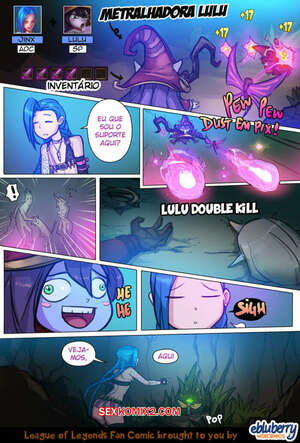 Porno comic Jinx x Lulu. League of Legends. Ebluberry