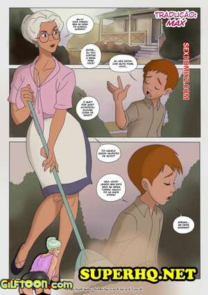 Porno comic Lunch Time. Boa foda com a vovó