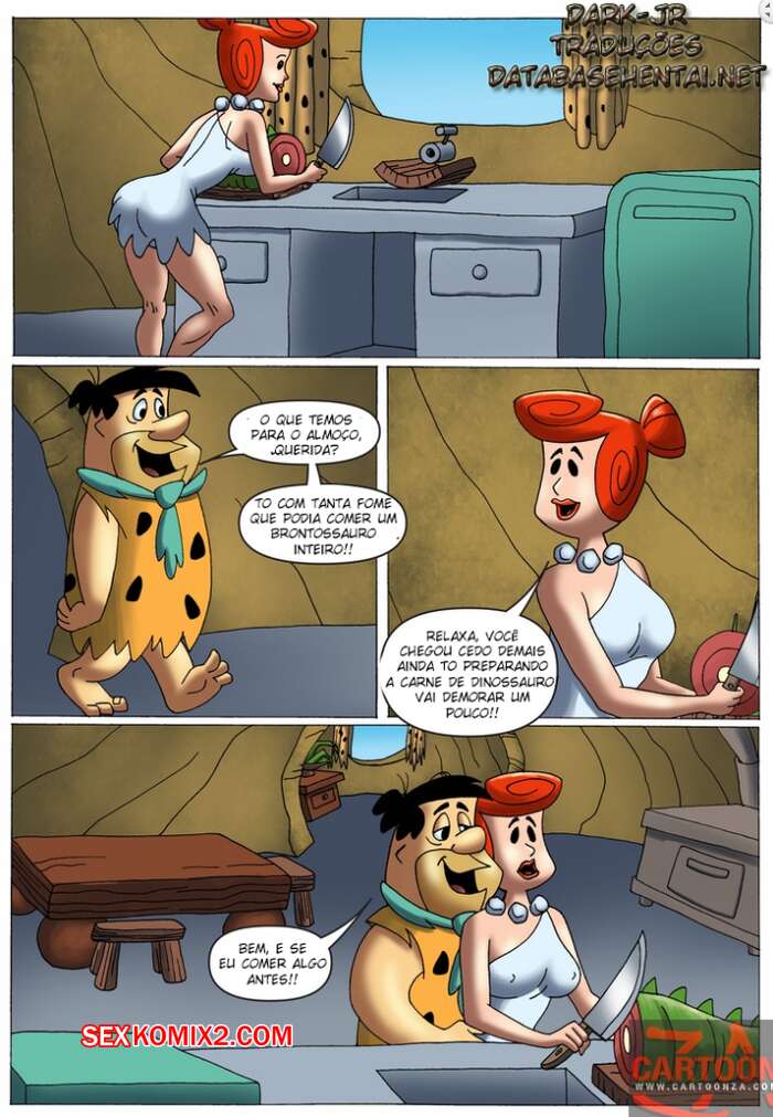 Porno comic Os Flinstones. Fred fodendo a Vilma