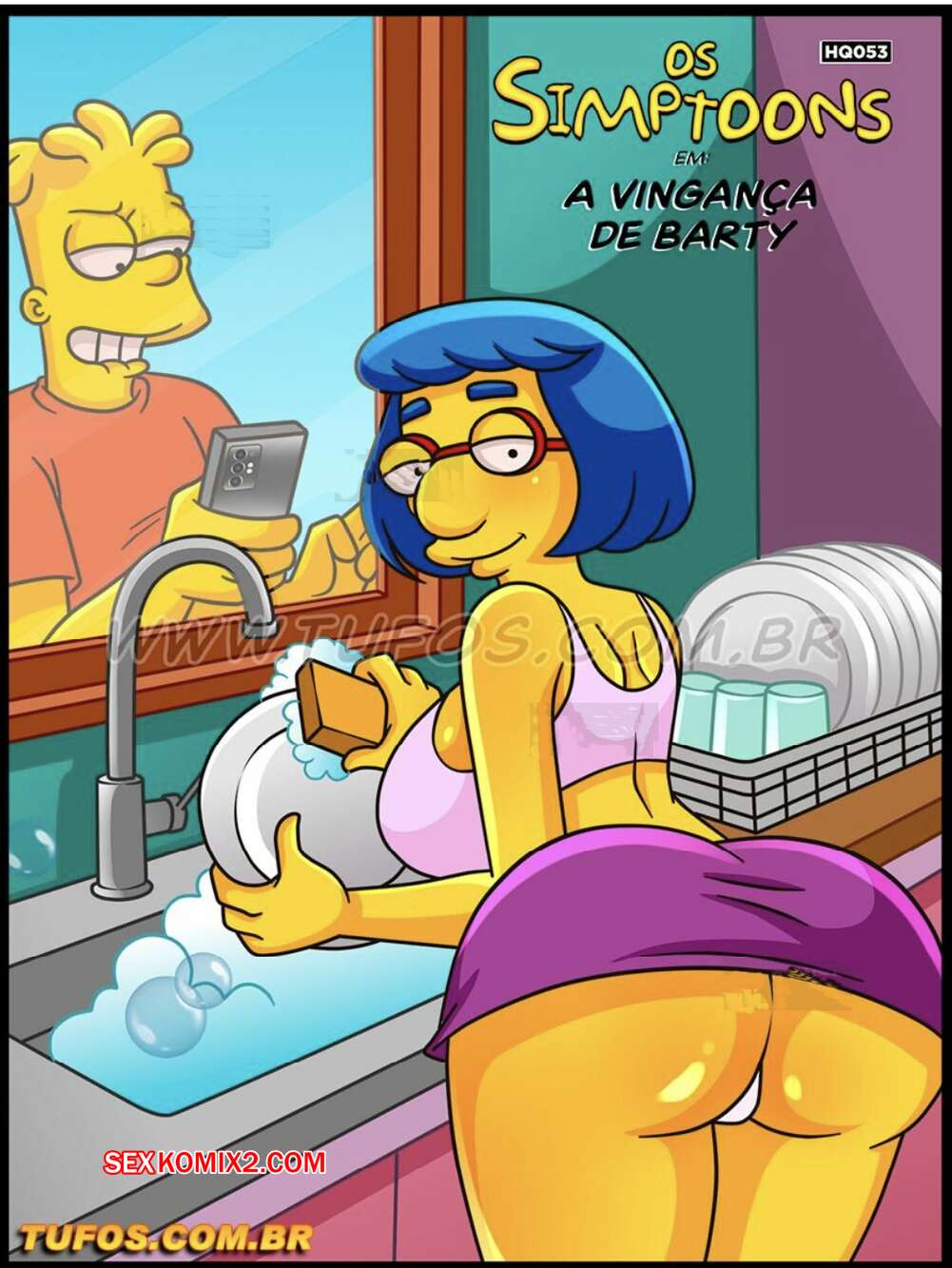 Porno comic Os Simptoons. Parte 54. A vinganca de Barty. WC TF