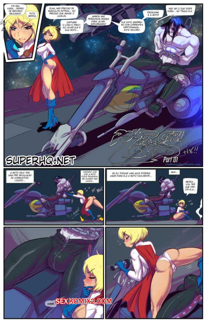 Porno comic Power Girl XXX Lobo